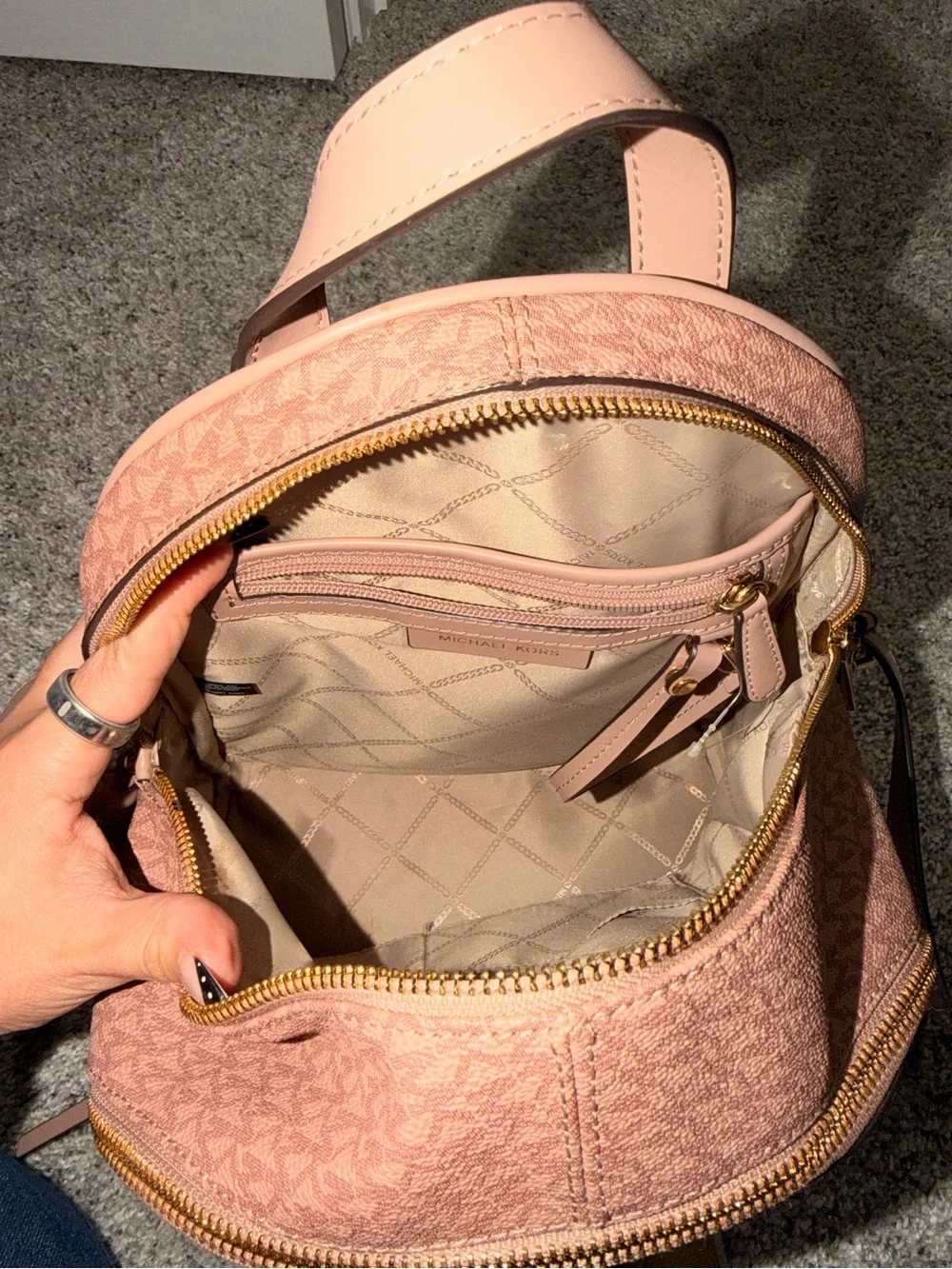 Michael Kors Pink Logo Backpack